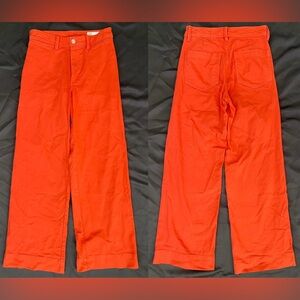 womens GAP high rise wide leg cropped orange denim jeans - size 2